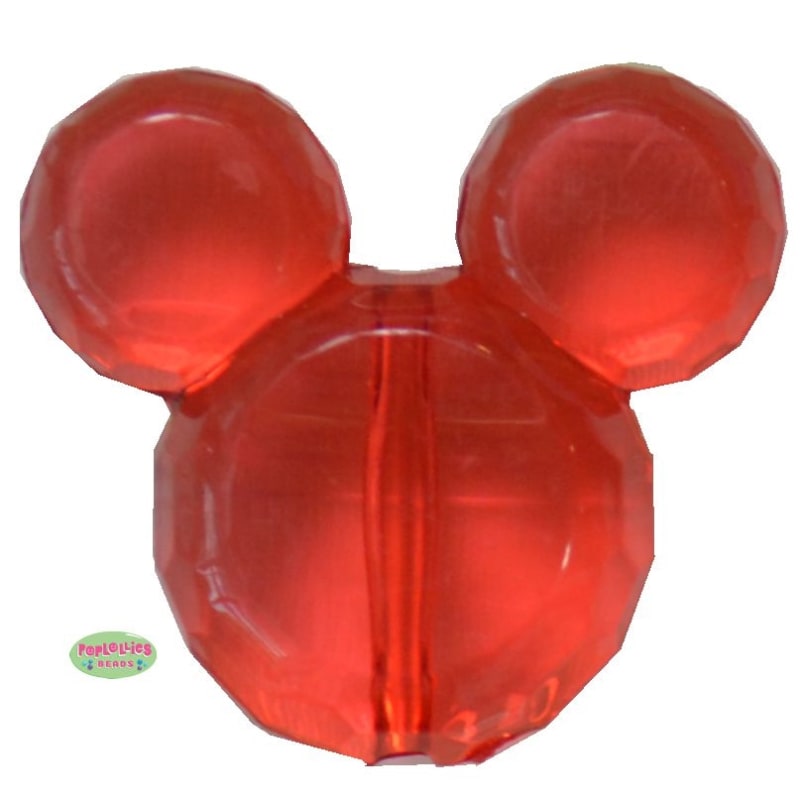 38mm Clear Red Mouse Bubblegum Beads