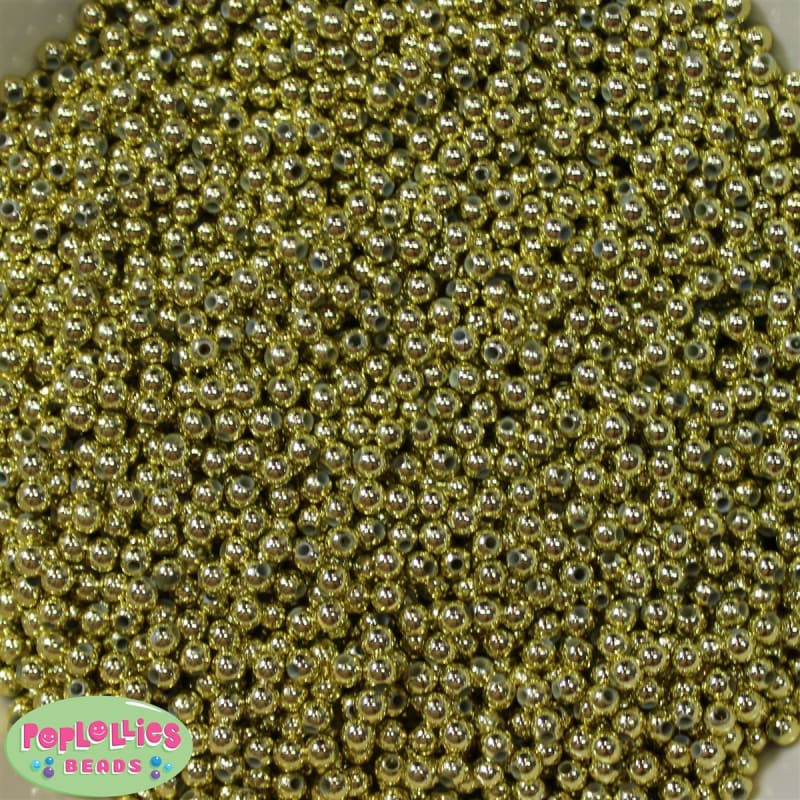 4mm Gold Tone Spacer Beads