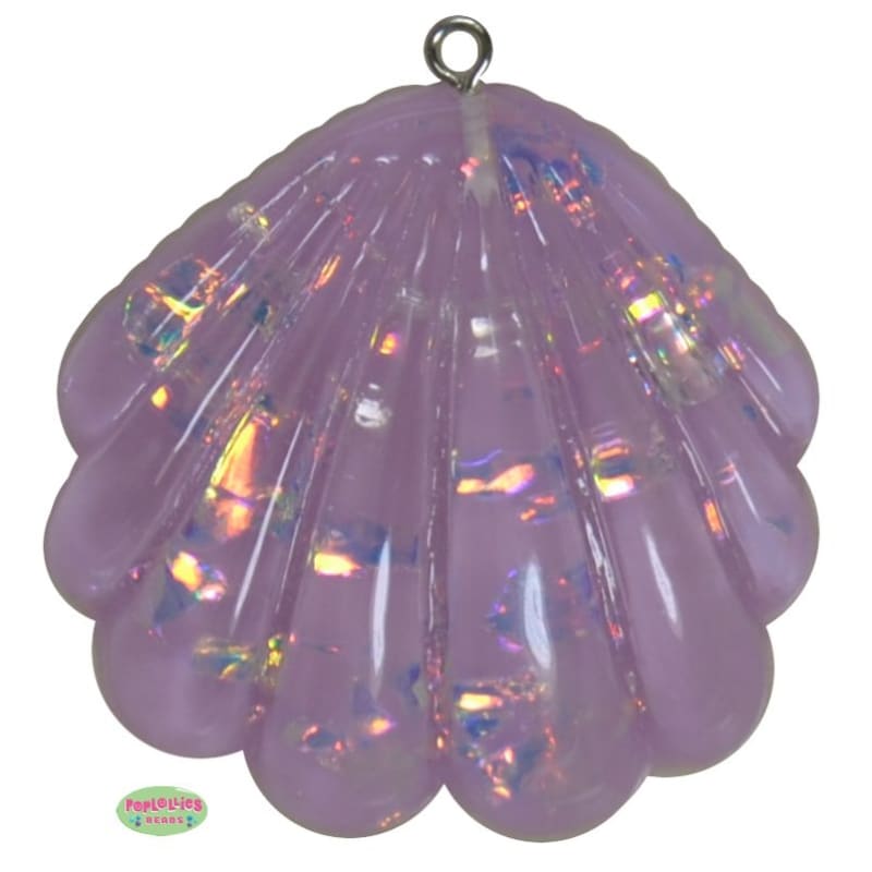 Lavender Acrylic Iridescent Miracle Seashell Pendant