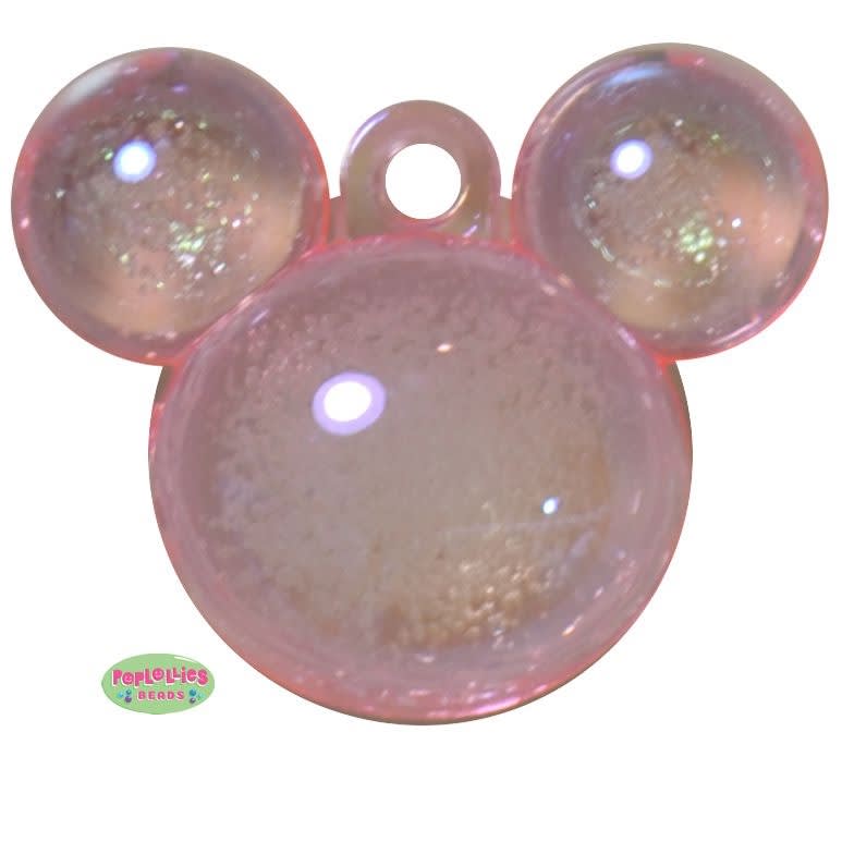Pale Pink Acrylic Mouse Pendant with Iridescent Miracle Finish