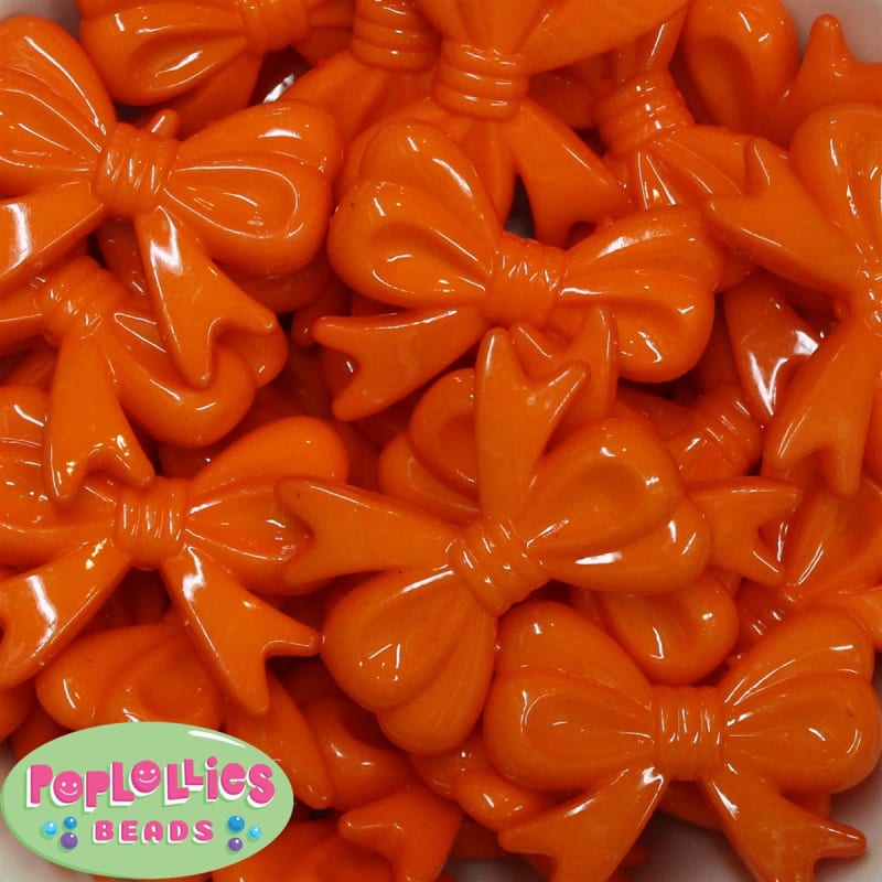 45mm Orange Bow Bubblegum Beads