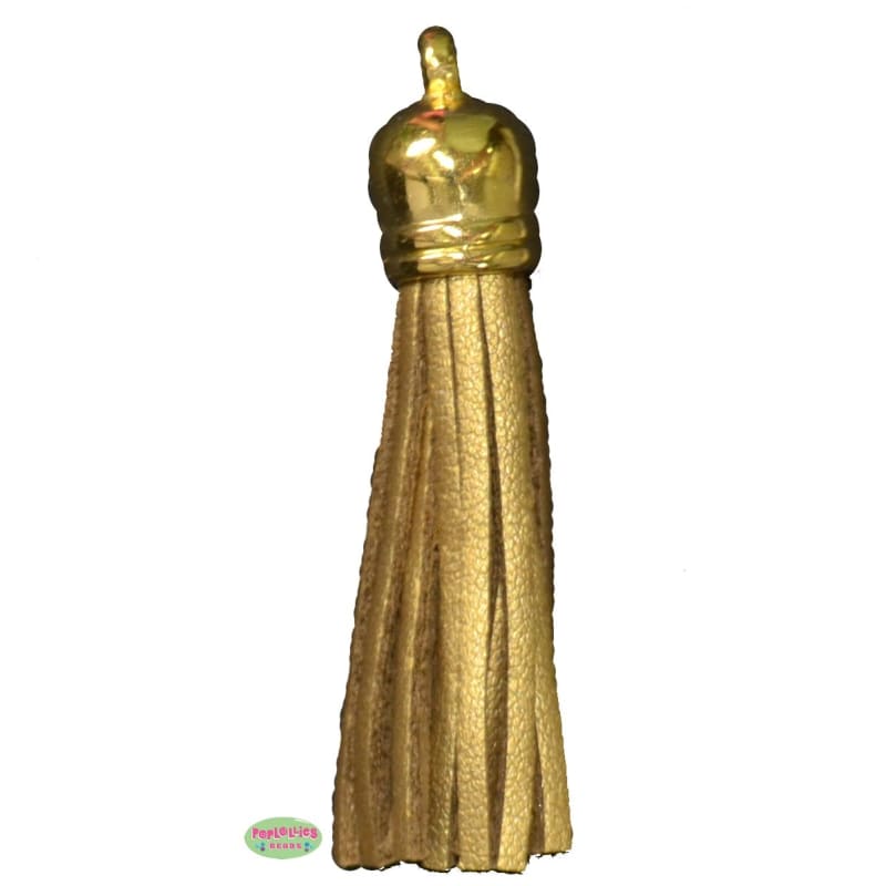50mm Gold Leather Look Tassel