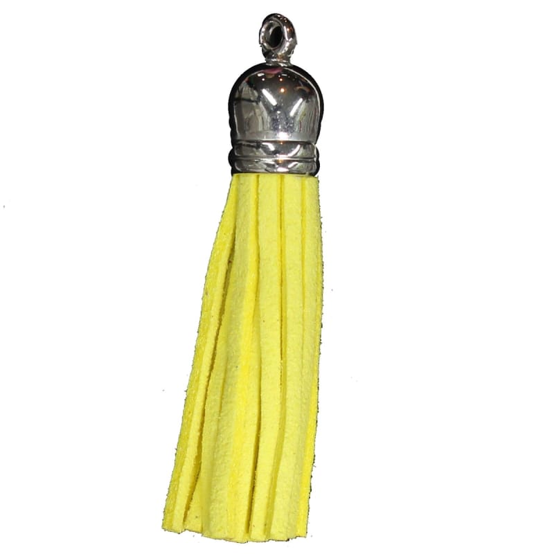 50mm Yellow Leather Look Tassel - gold