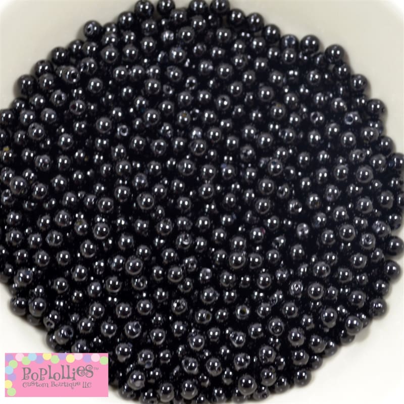 6mm Black Pearl Spacer Beads 200pc