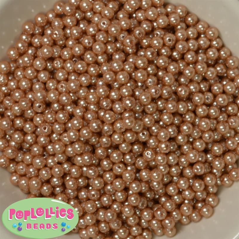 6mm Champagne Pearl Spacer Beads 200pc
