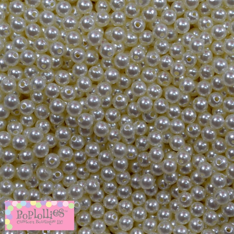6mm Cream Pearl Spacer Beads