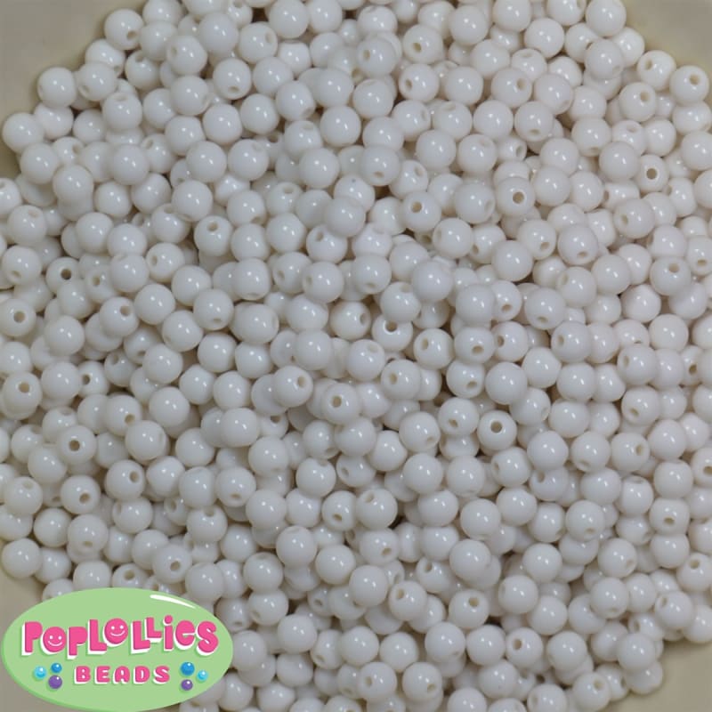 6mm White Pearl Spacer Beads