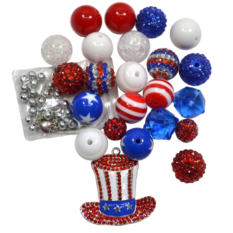 Uncle Sam Patriotic Bubblegum Bead DIY Kit