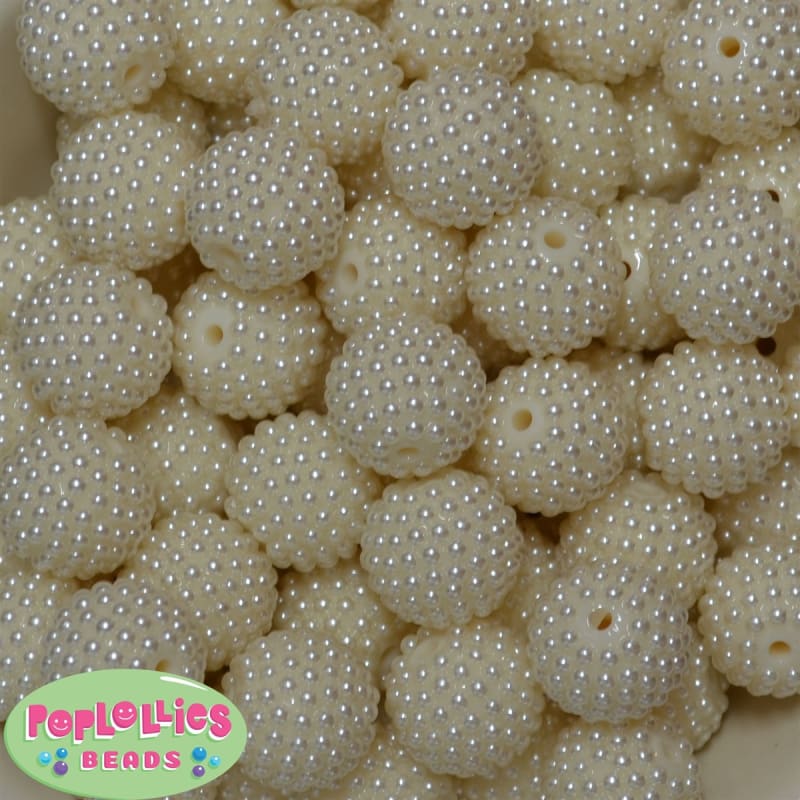 20mm Cream Berry Acrylic Bubblegum Beads
