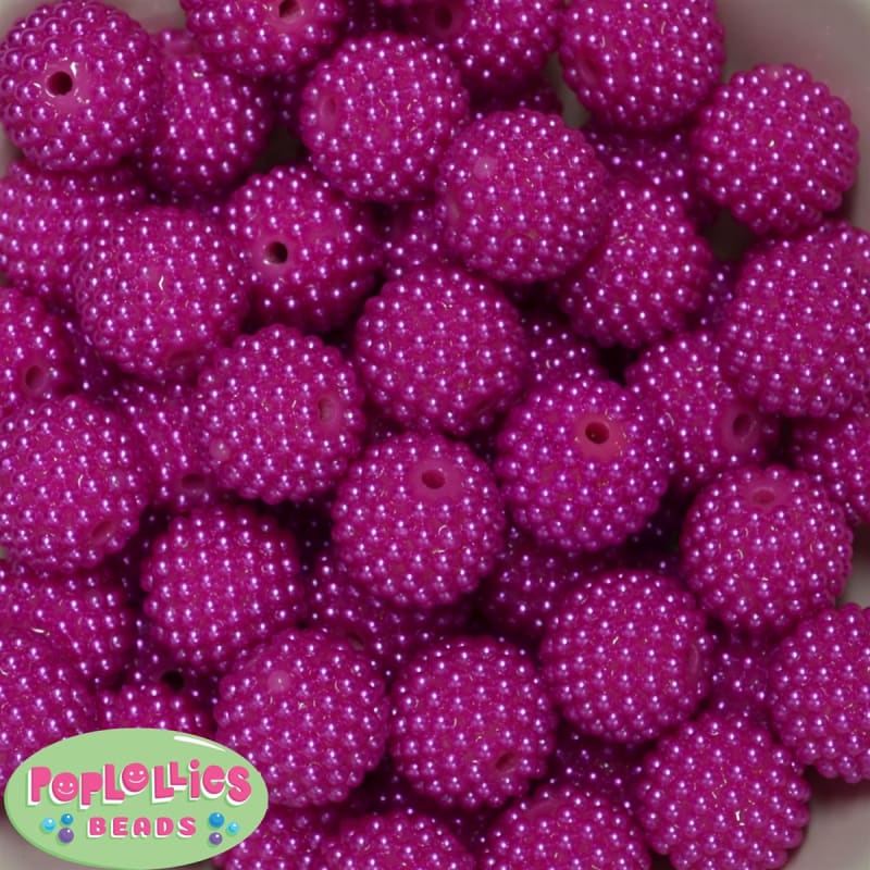 20mm Hot Pink Berry Acrylic Bubblegum Beads