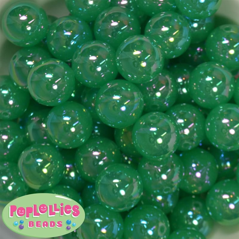 20mm Green Shiny AB Bubble Style Acrylic Gumball Bead