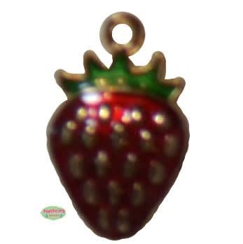 Small Enamel strawberry Charm