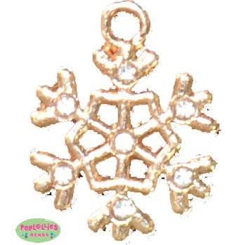 Gold Tone Snowflake Charm