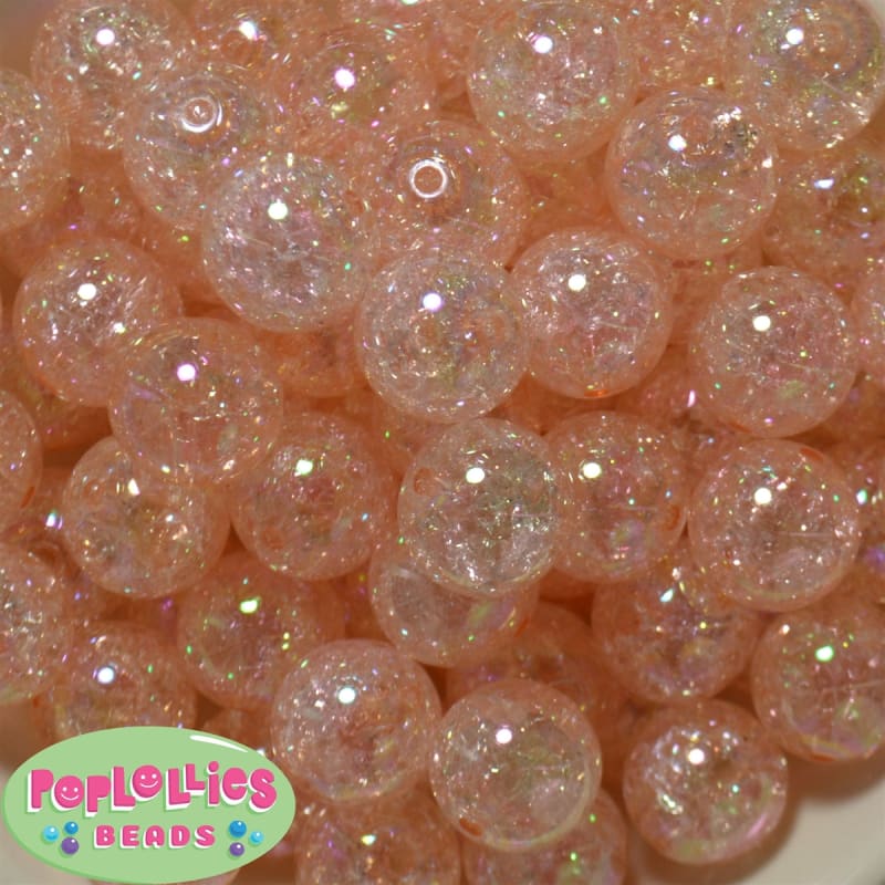 20mm Coral Crackle Bubblegum Bead