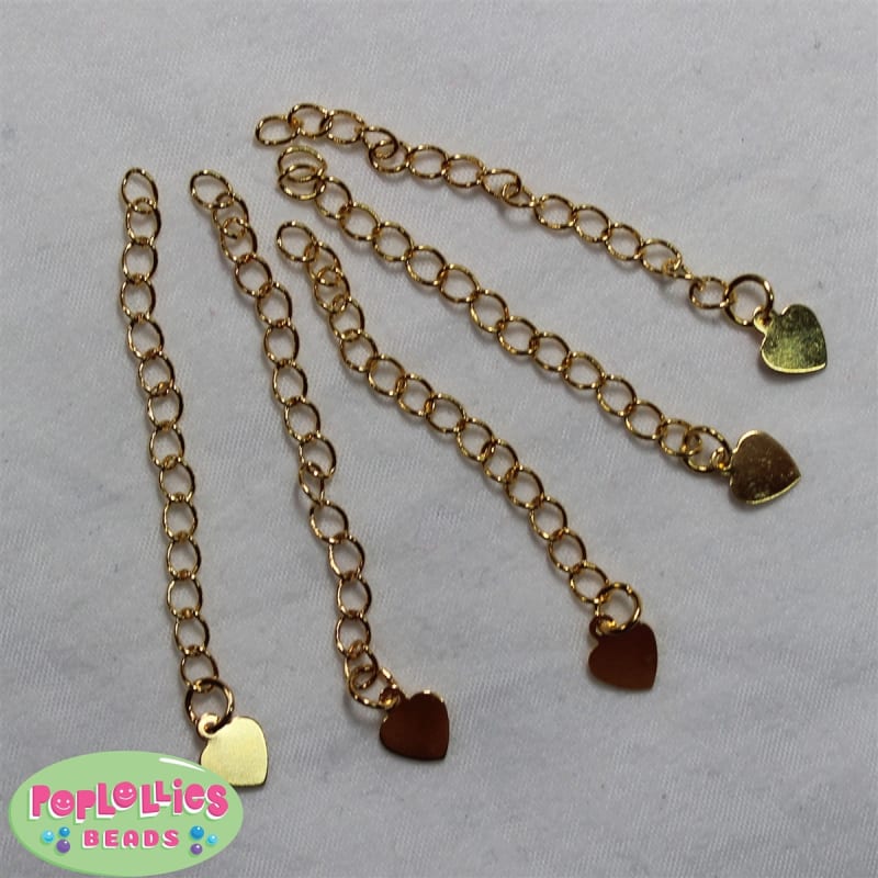 Heart Gold Tone Extension Chains