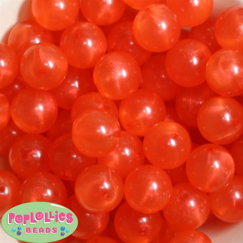 20mm Orange Frost Acrylic Bubblegum Beads Bulk