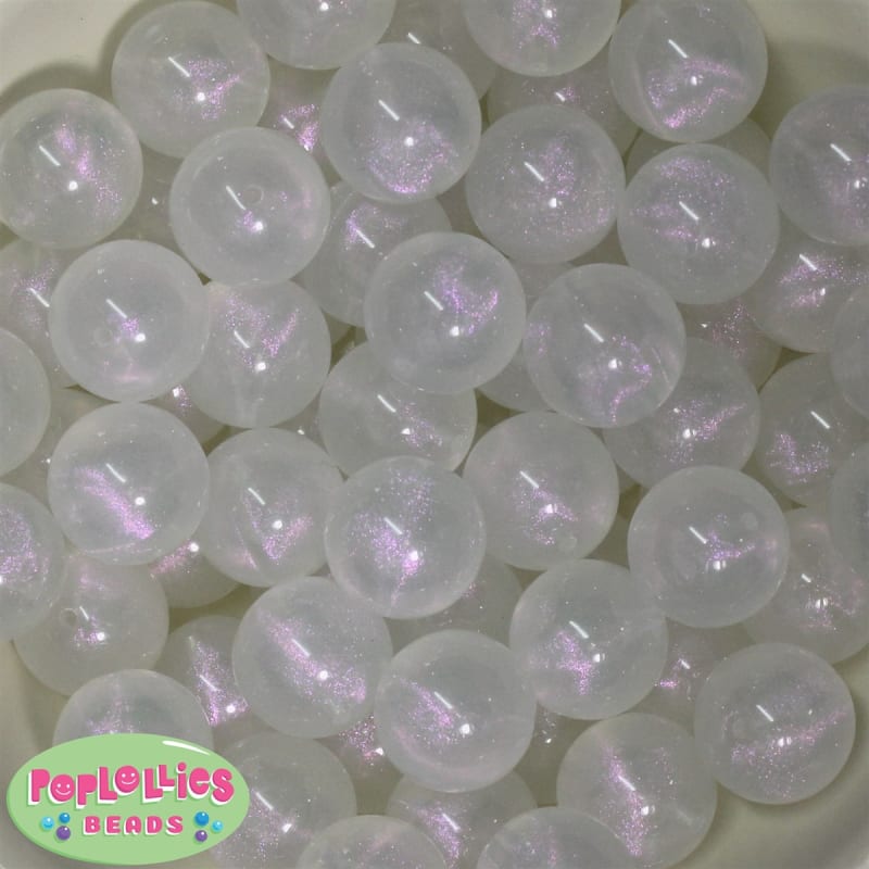 20mm White Ghost Acrylic Bubblegum Beads Bulk
