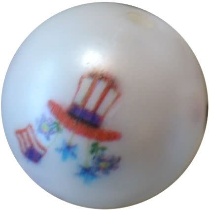 20mm Americana July 4th Print Bubblegum Beads