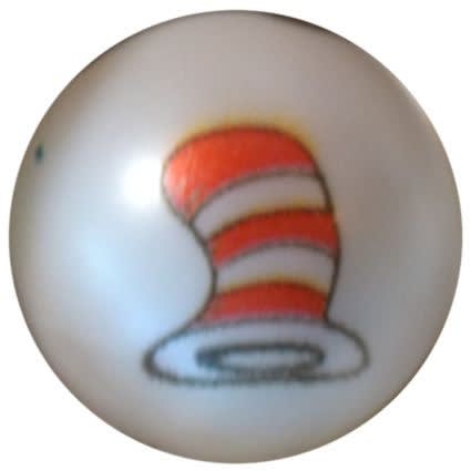 20mm Cat Hat Print Bubblegum Beads