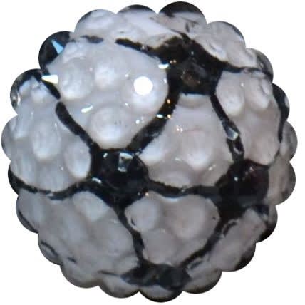 20mm Rhinestone Soccer Bubblegum Beads