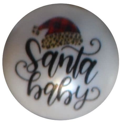 20mm Santa Baby Print Bubblegum Beads