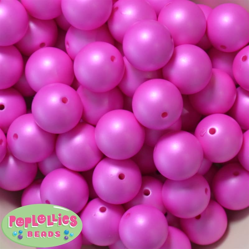 20mm Hot Pink Matte Acrylic Bubblegum Beads Bulk