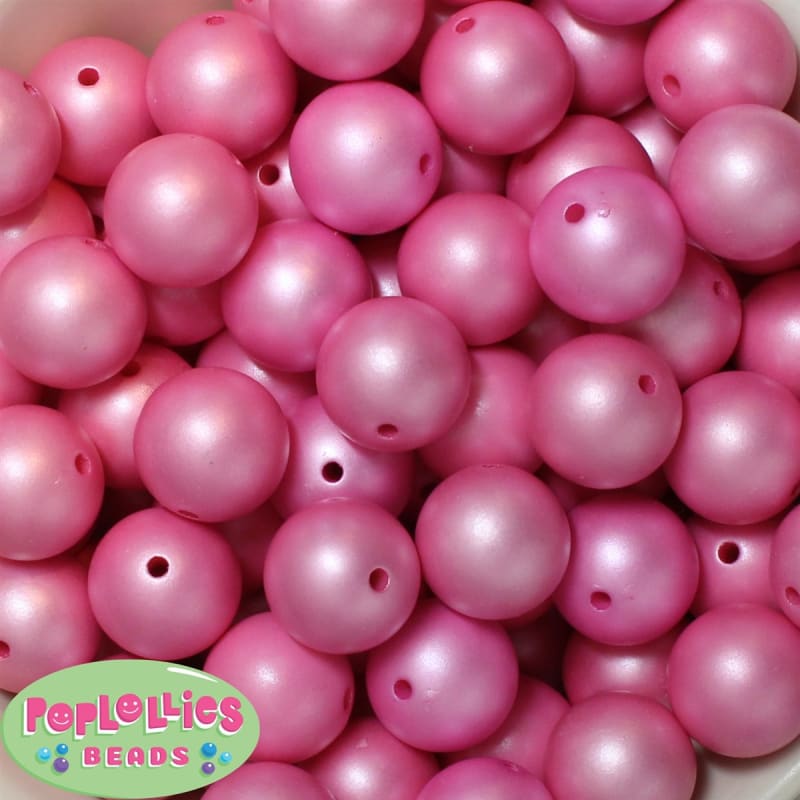 20mm Matte Rose Acrylic Bubblegum Beads