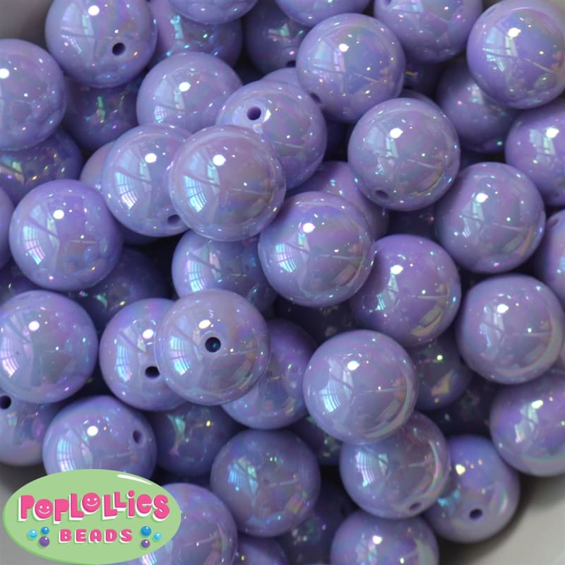 20mm Lavender Miracle AB Acrylic Bubblegum Beads