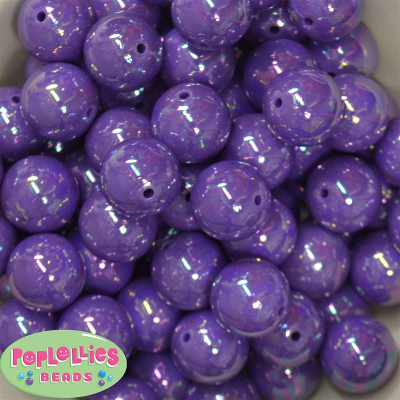 20mm Purple Miracle AB Acrylic Bubblegum Beads