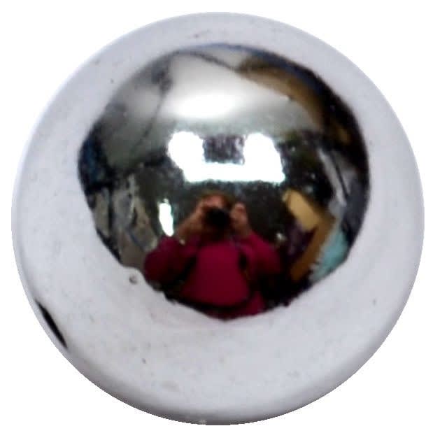 20mm Silver Mirror Acrylic Bubblegum Beads