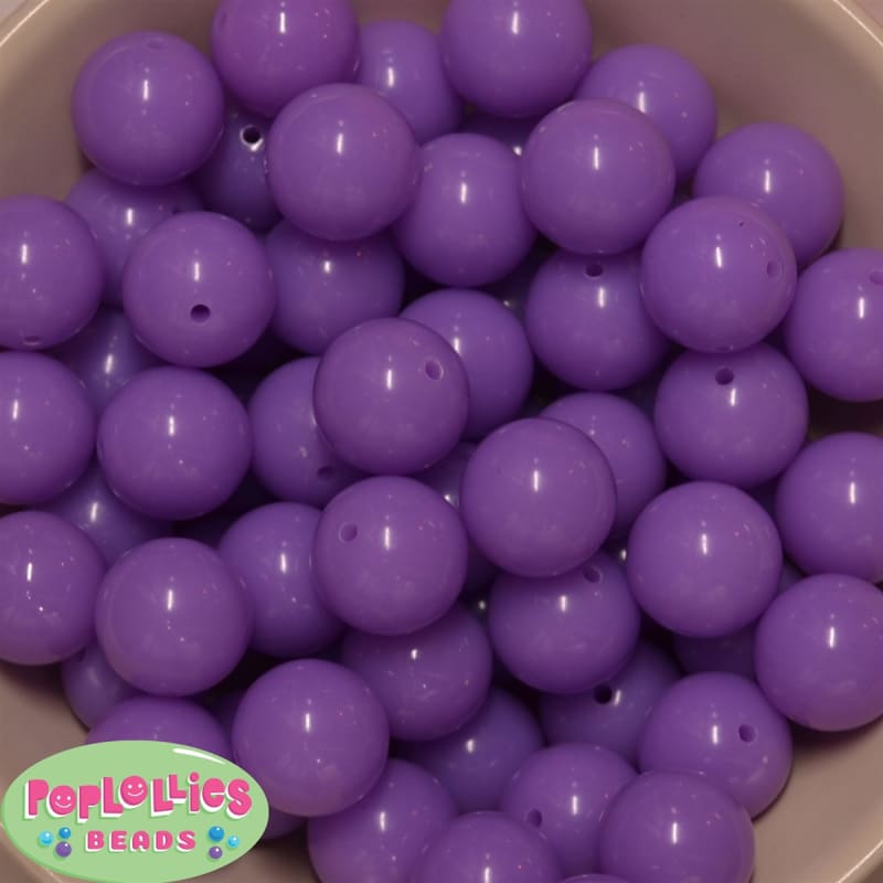 20mm Neon Lavender Jelly Style Acrylic Bubblegum Beads Bulk