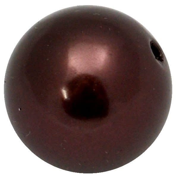 20mm Cocoa Brown Faux Pearl Acrylic Bubblegum Beads
