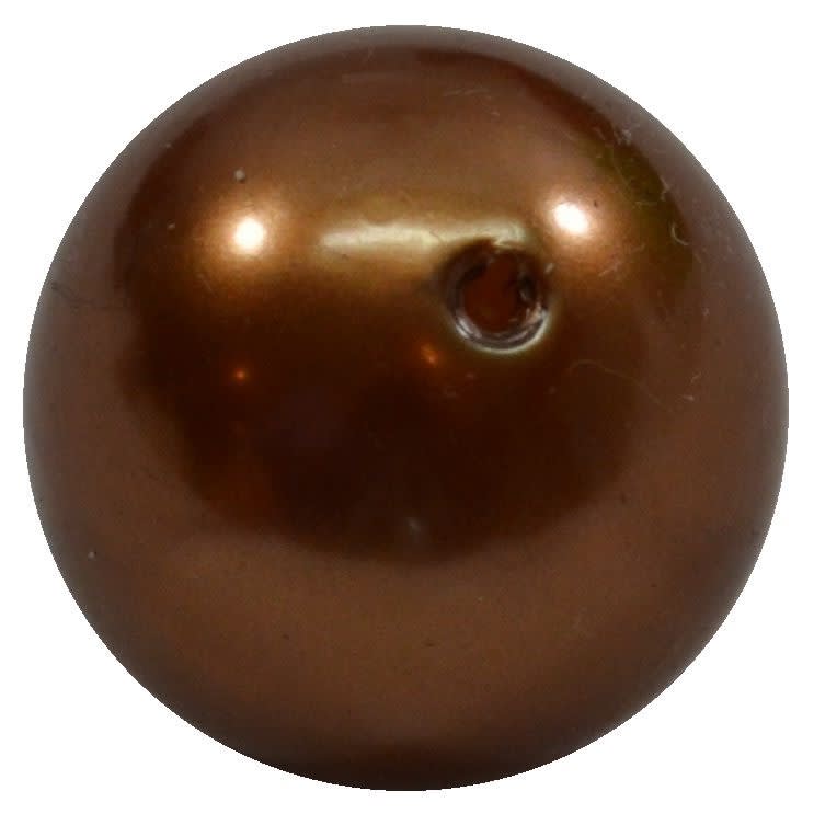 20mm Honey Brown Faux Acrylic Pearl Bubblegum Beads