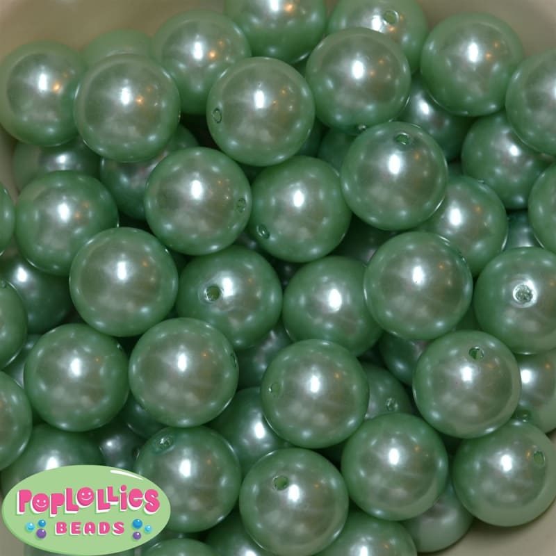 20mm Mint Faux Acrylic Pearl Bubblegum Beads Bulk