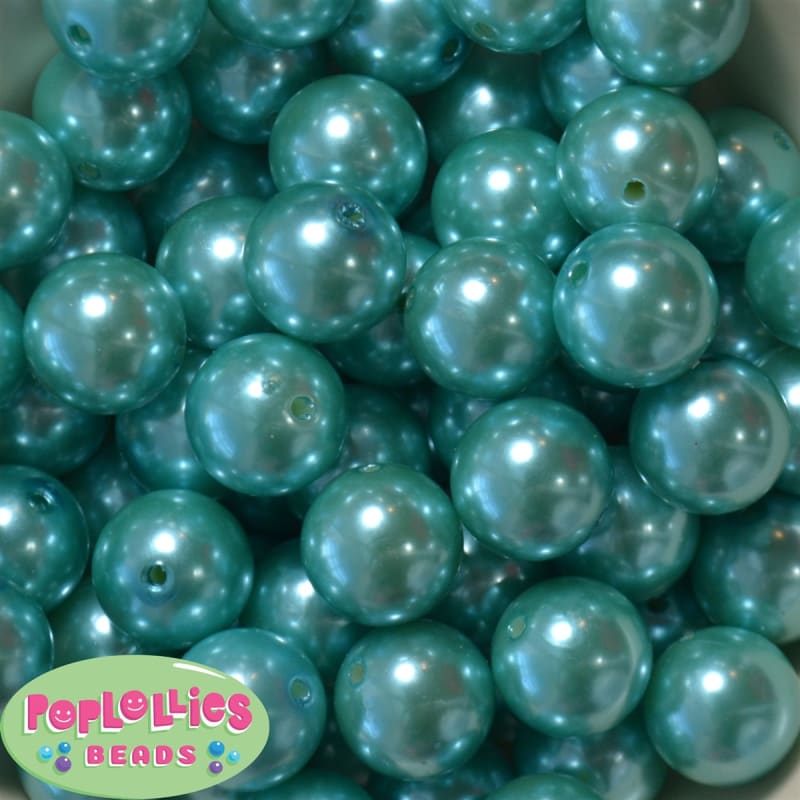 20mm Turquoise Faux Acrylic Pearl Bubblegum Beads Bulk