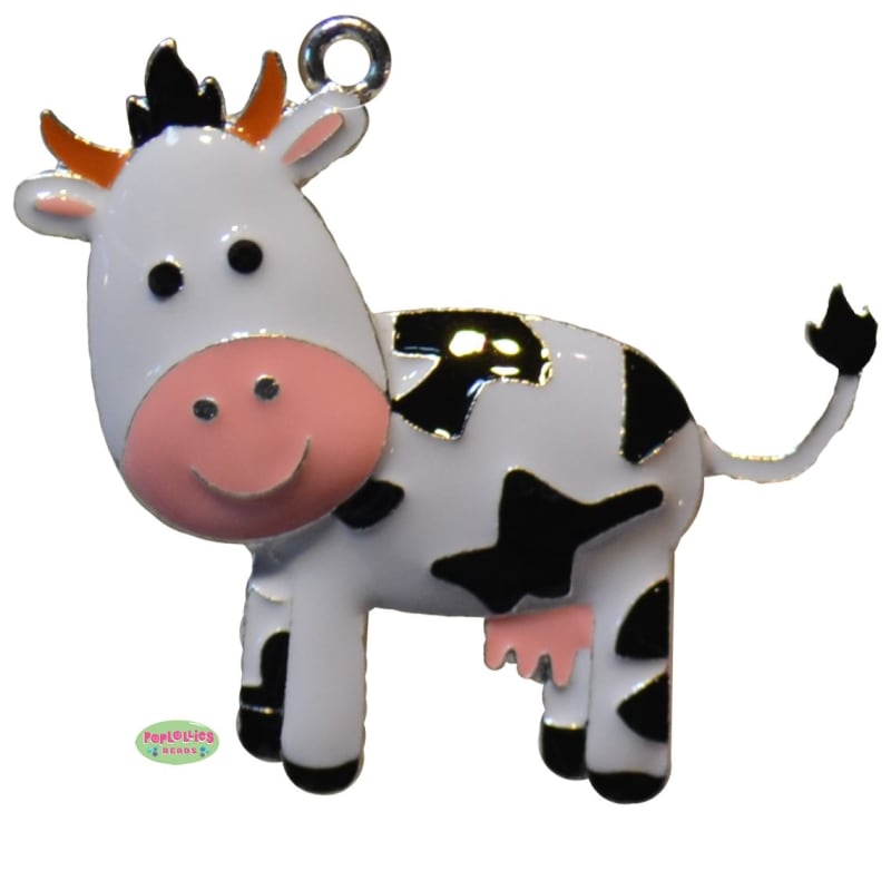 Enamel Cuddly Cow Chunky Pendant