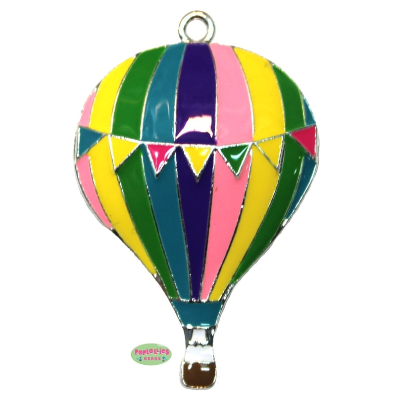 Enamel Hot Air Balloon Pendant 47mm x 33mm