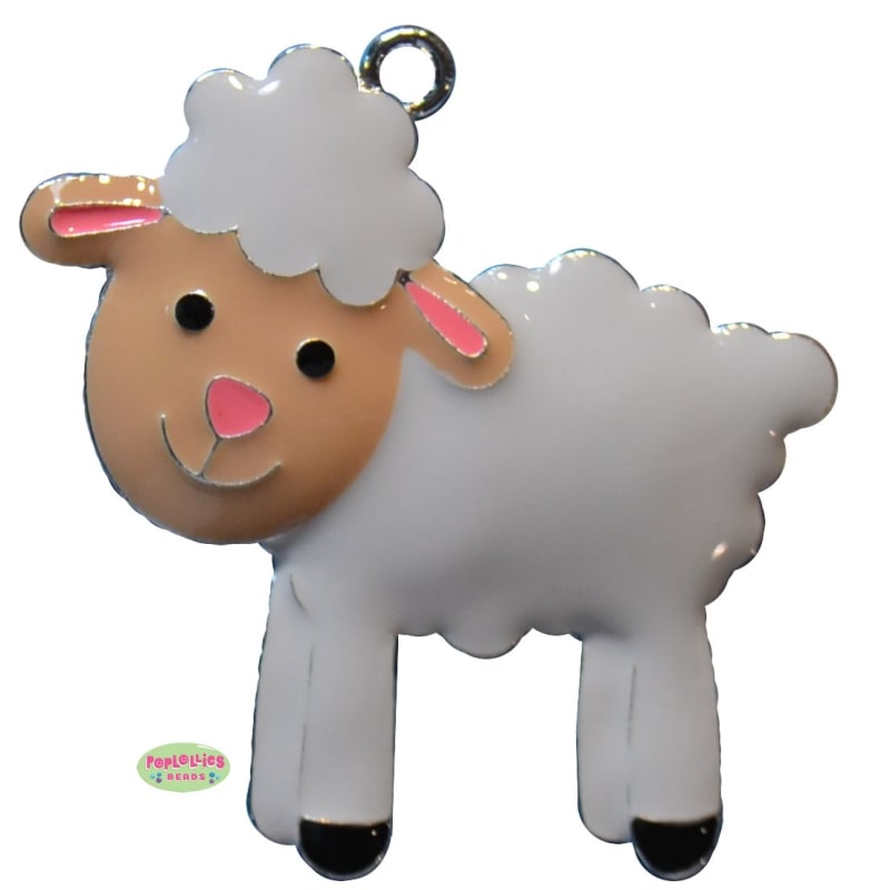 Cuddly Lamb Enamel Pendant