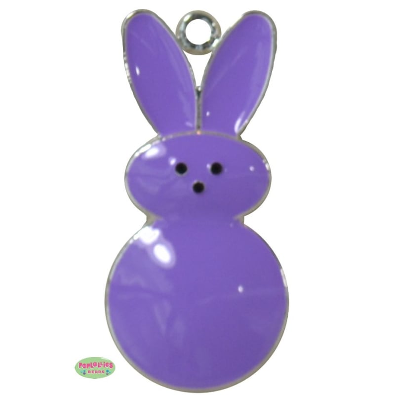 Lavender Enamel Peeps Bunny Pendant 50mm x 26mm