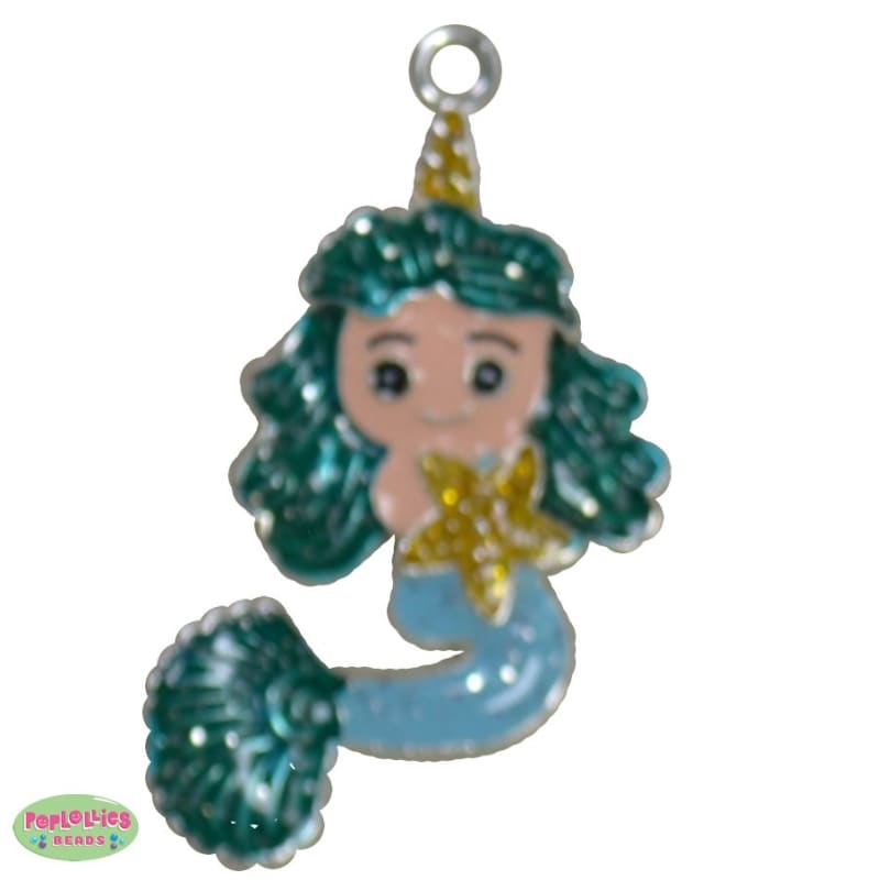 Mermaid Enamel Pendant