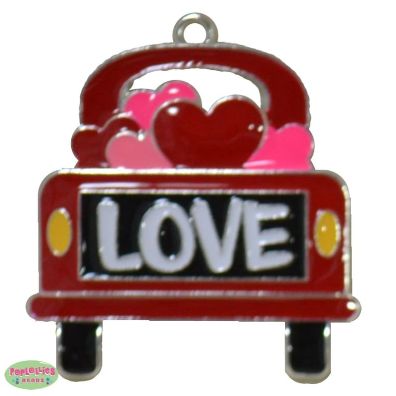 Valentine Enamel Truck Pendant    55mm x 35mm (approx 1.3"