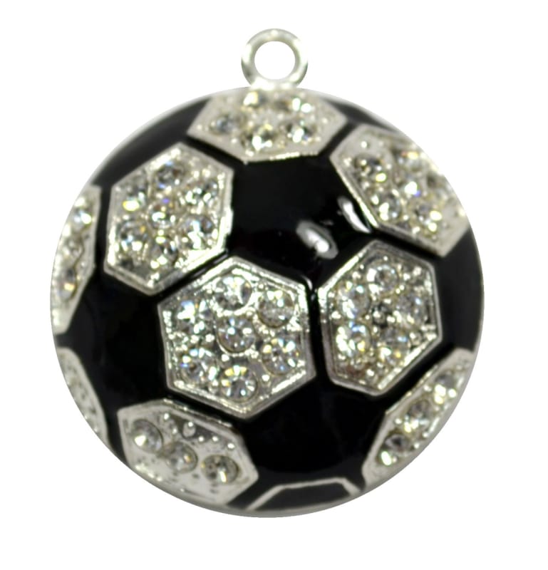 Rhinestone Soccer Pendant 45mm