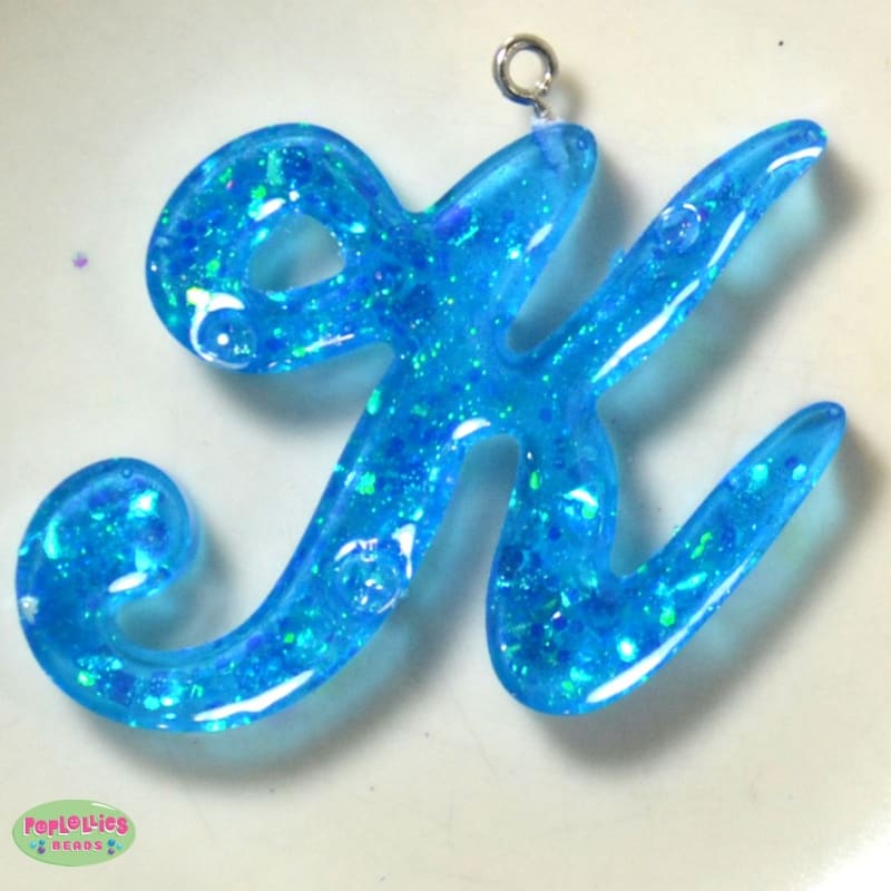 Handmade Monogram Resin K Pendant