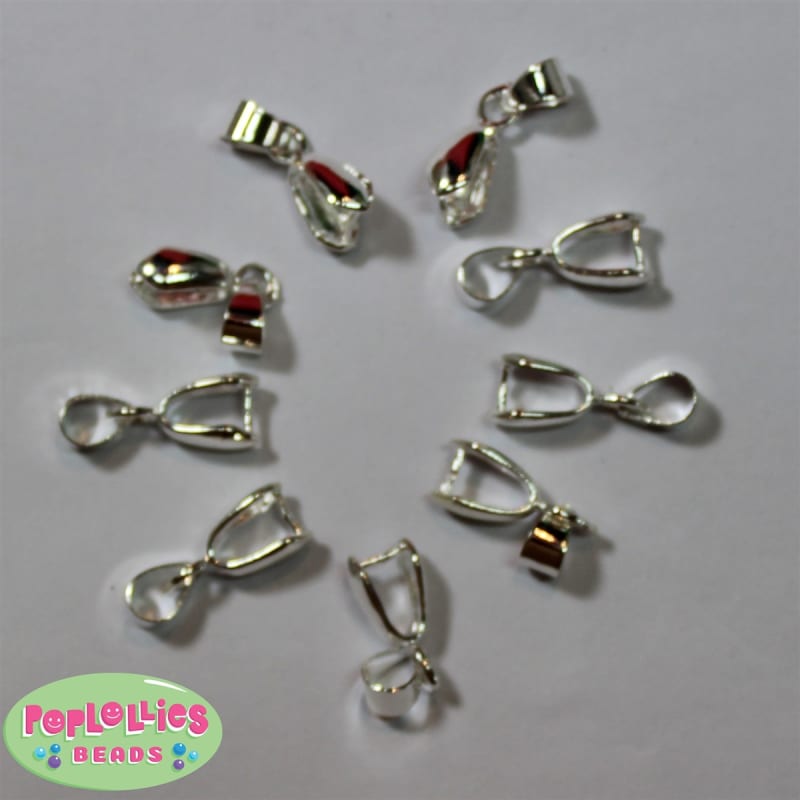 Silver Tone Pinch Bails for Creating Pendants