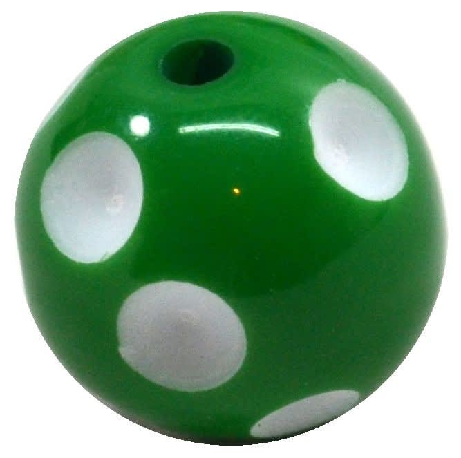 20mm Emerald Green Polka Dot Bubblegum Beads