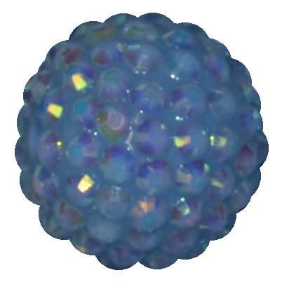 20mm Baby Blue Rhinestone Bubblegum Beads
