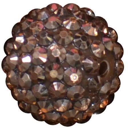 20mm Champagne Rhinestone Bubblegum Beads