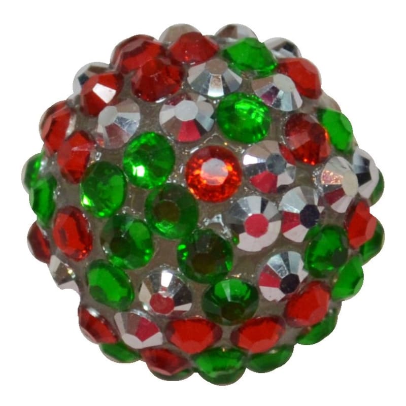 20mm Christmas Confetti Rhinestone Beads