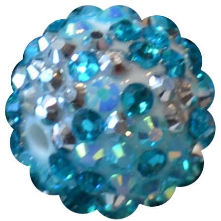 20mm Frost Blue Confetti Rhinestone Beads