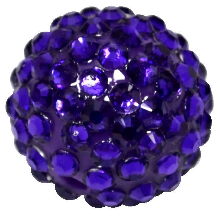 20mm Deep Purple Rhinestone Bubblegum Beads